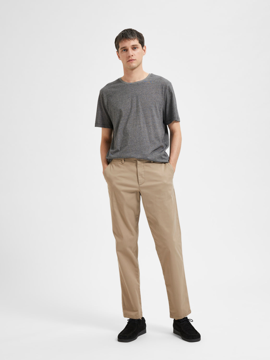 Straight New Miles Flex Chinos  - Beige/ Greige
